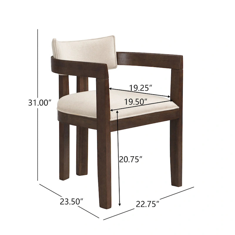 Chaise de salle à manger moderne sophistiquée avec accoudoirs