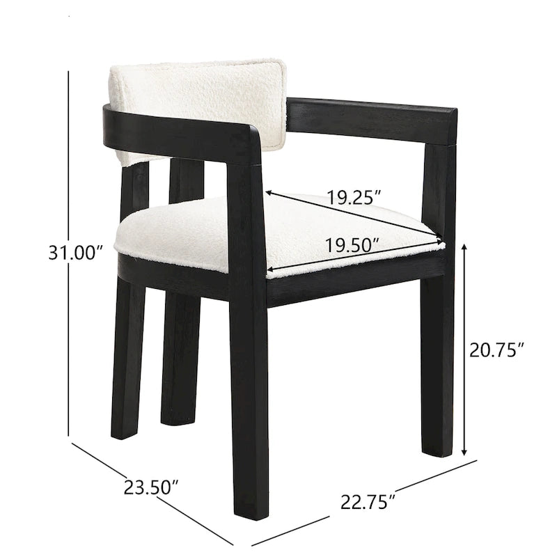 Chaise de salle à manger moderne sophistiquée avec accoudoirs