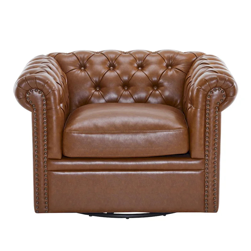 Fauteuil club pivotant capitonné Chesterfield