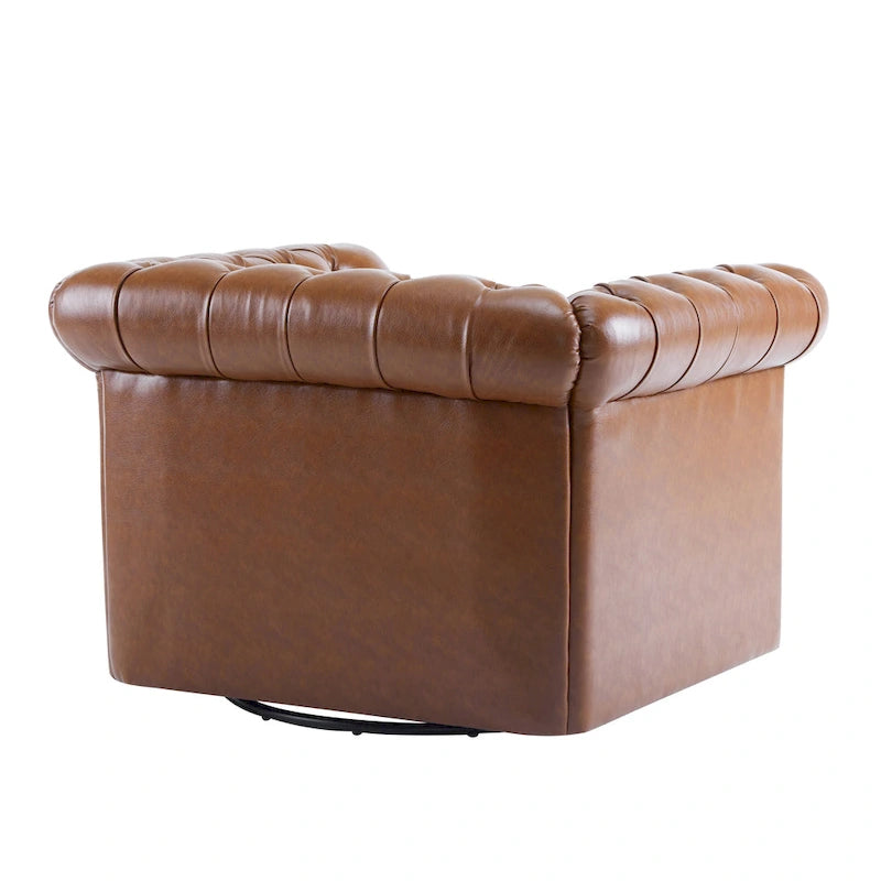 Fauteuil club pivotant capitonné Chesterfield