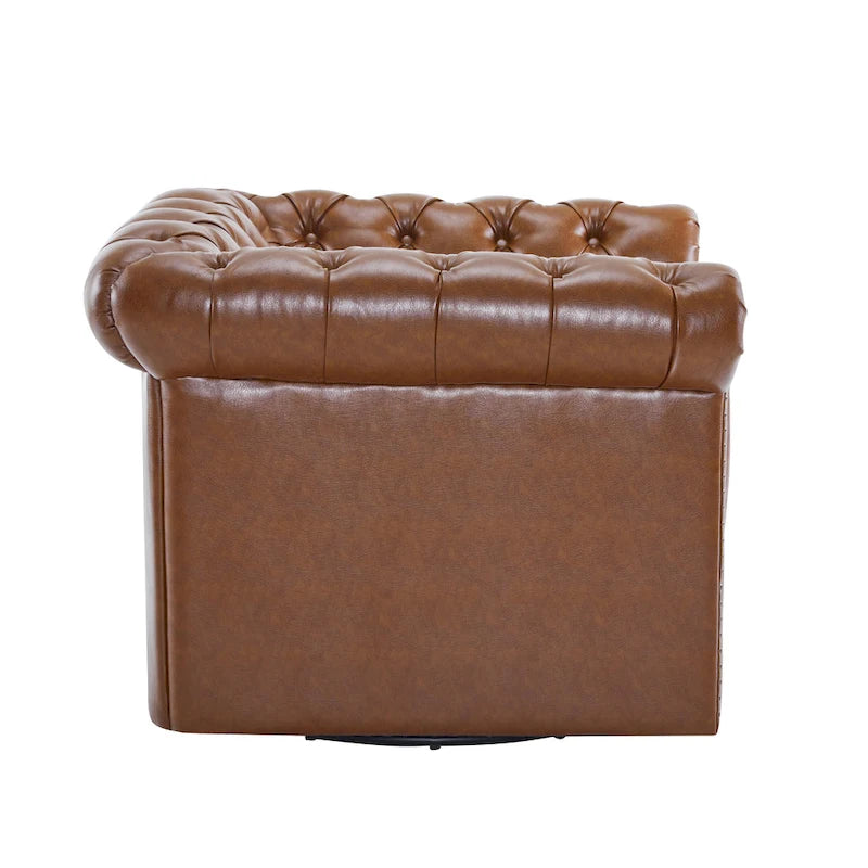 Fauteuil club pivotant capitonné Chesterfield