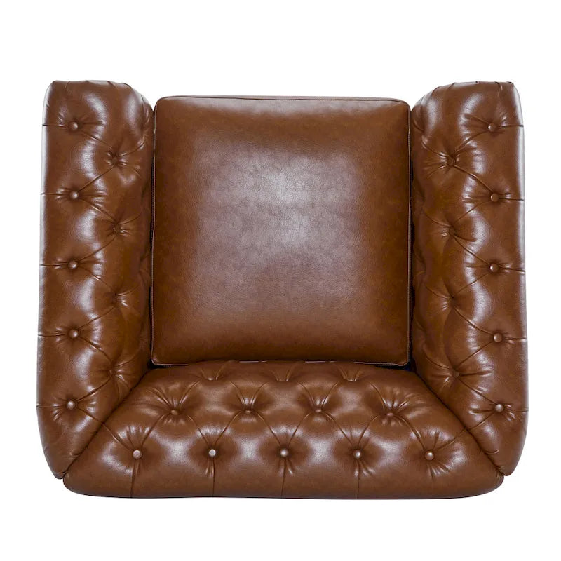Fauteuil club pivotant capitonné Chesterfield