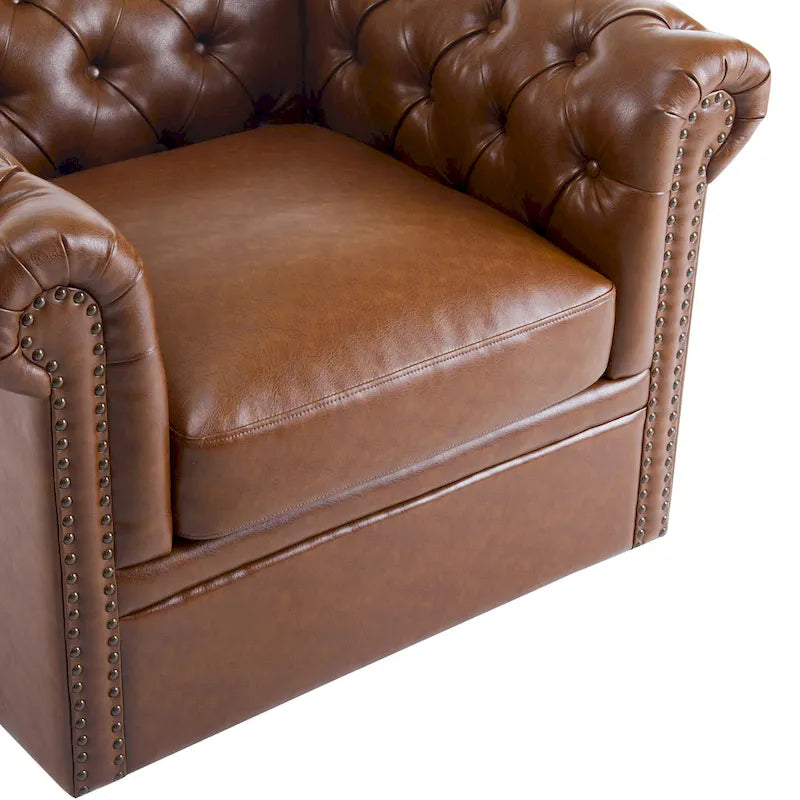 Fauteuil club pivotant capitonné Chesterfield