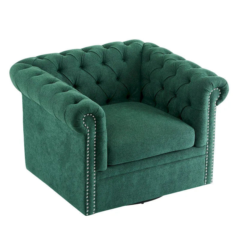 Fauteuil club pivotant capitonné Chesterfield