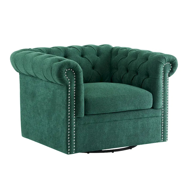 Fauteuil club pivotant capitonné Chesterfield