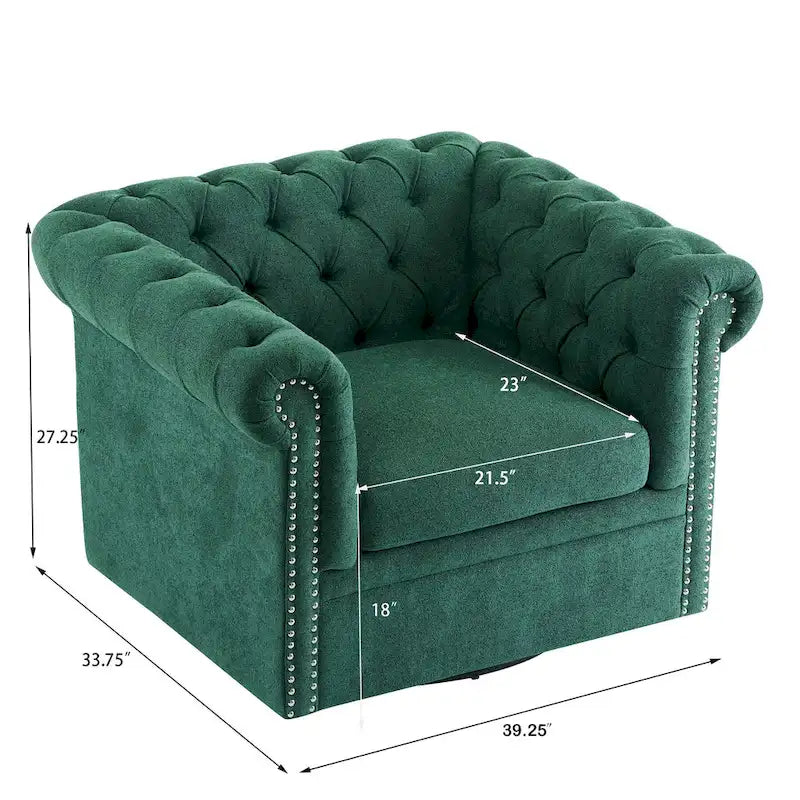 Fauteuil club pivotant capitonné Chesterfield