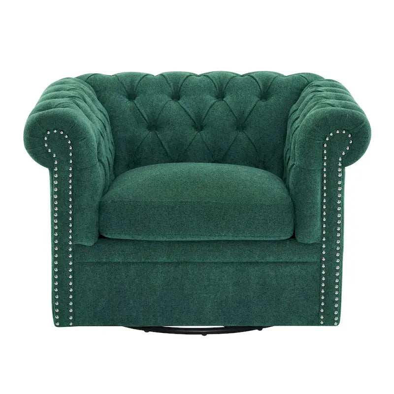 Fauteuil club pivotant capitonné Chesterfield