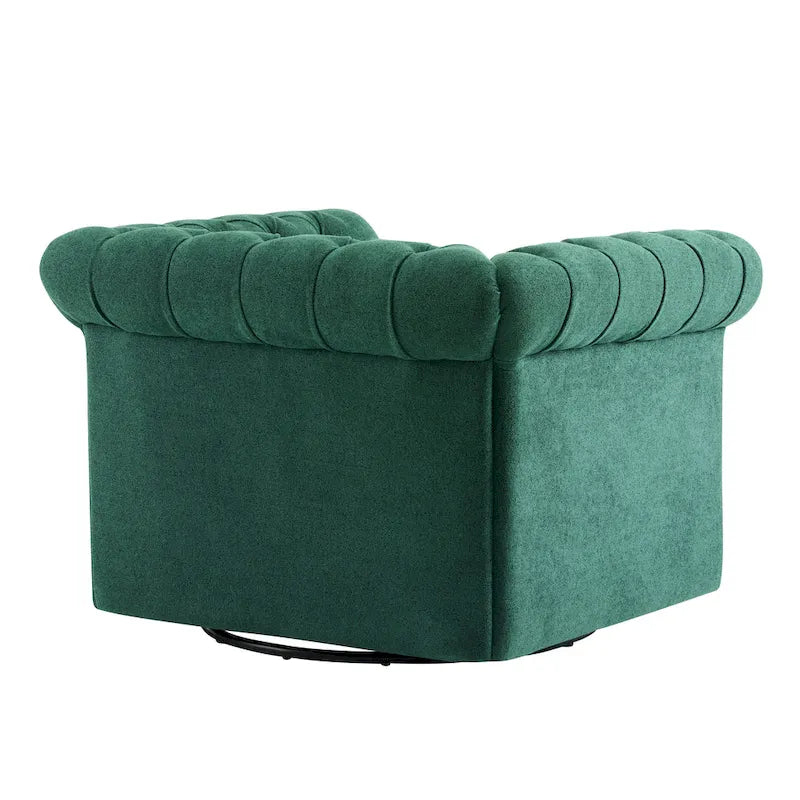 Fauteuil club pivotant capitonné Chesterfield