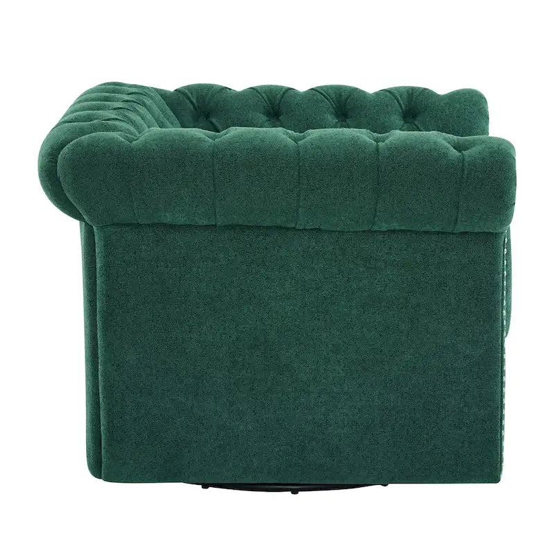 Fauteuil club pivotant capitonné Chesterfield