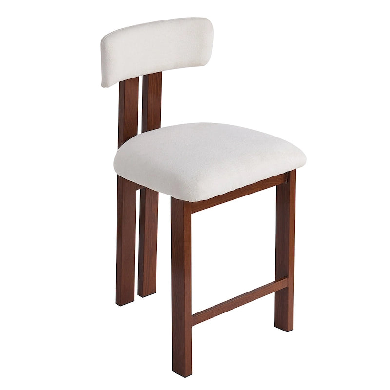 Tabourets de comptoir rembourrés ronds de 26,5 po, ensemble de 2 chaises de bar à dossier bas avec cadre en métal noir