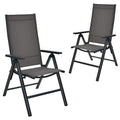 2 Chaises Pliantes de Jardin en Aluminium, Dossier Réglable – Voir détails