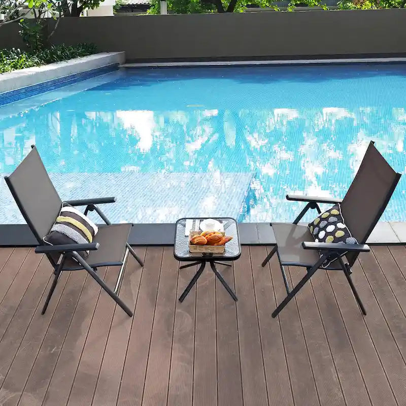 2 Chaises Pliantes de Jardin en Aluminium, Dossier Réglable – Voir détails
