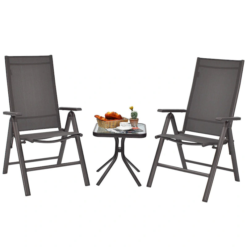 2 Chaises Pliantes de Jardin en Aluminium, Dossier Réglable – Voir détails