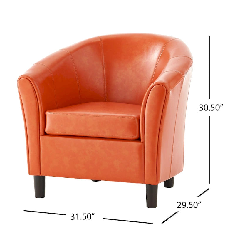 Fauteuil de club en cuir reconstitué de transition
