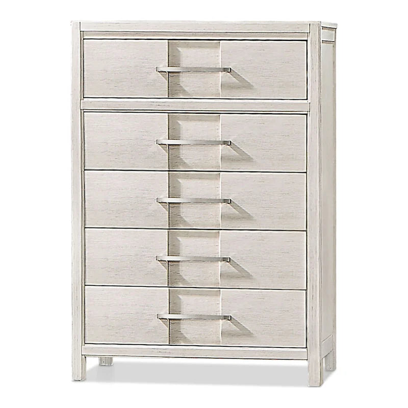 Commode à 5 tiroirs en bois massif de style transitionnel