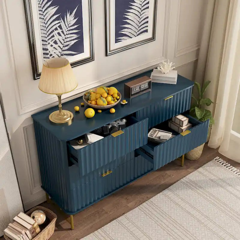 Commode d'appoint moderne en MDF à 6 tiroirs
