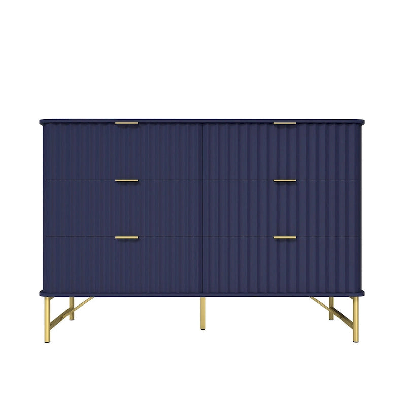 Commode d'appoint moderne en MDF à 6 tiroirs