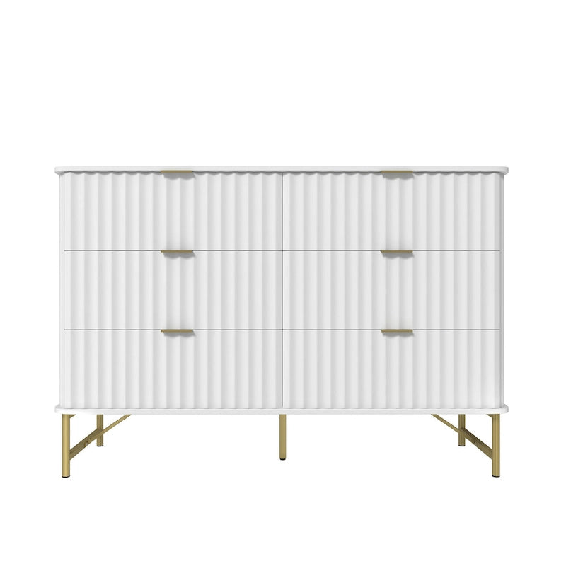 Commode d'appoint moderne en MDF à 6 tiroirs