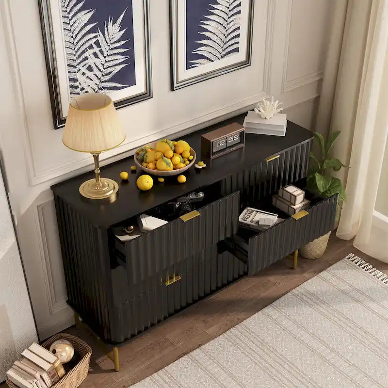 Commode d'appoint moderne en MDF à 6 tiroirs
