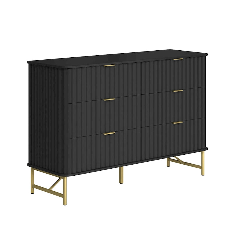 Commode d'appoint moderne en MDF à 6 tiroirs