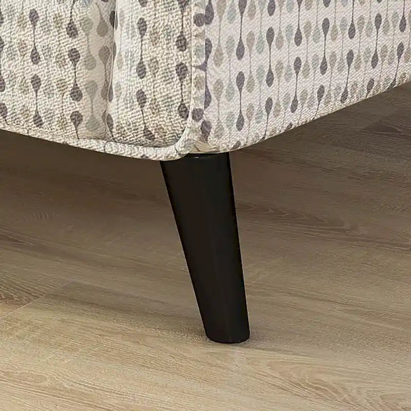 Fauteuil rembourré en tissu multicolore à rayures, de style transitoire