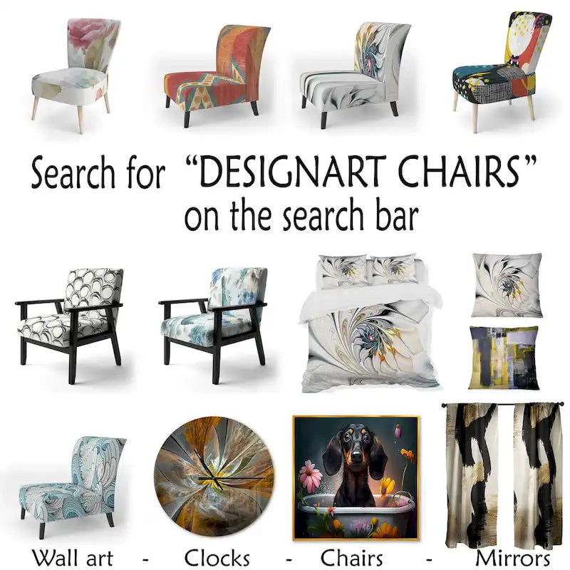 Chaise d'appoint bohème chic rembourrée - Collage de carreaux marocains oranges - Fauteuil