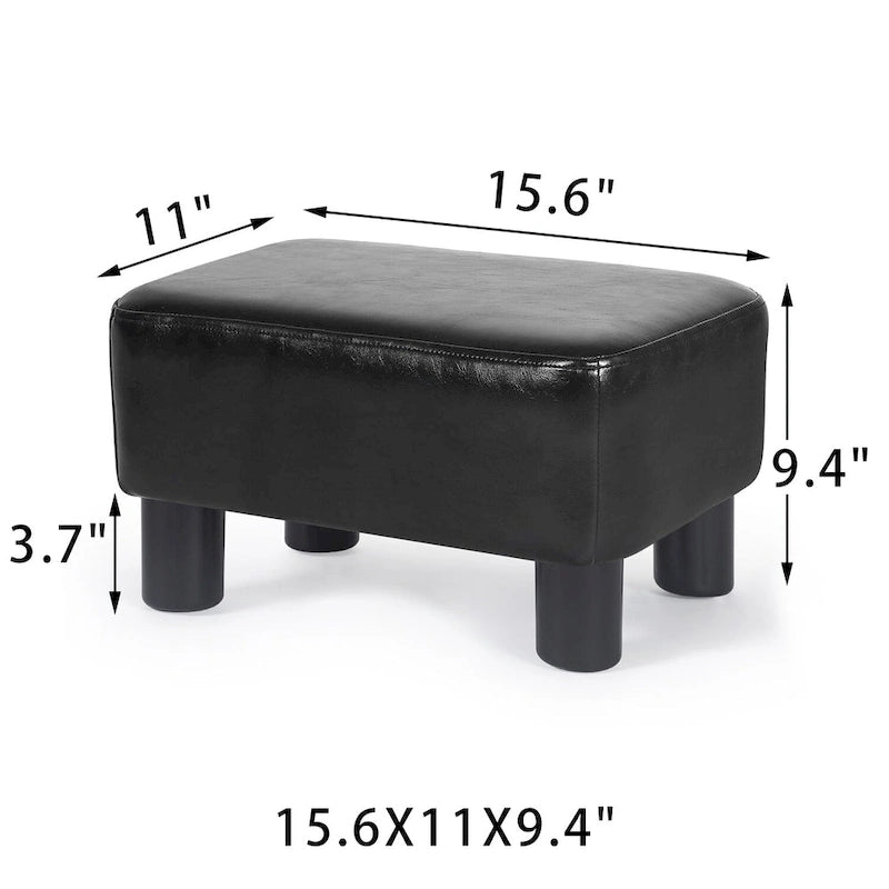 Petit Repose-Pieds Rectangulaire en Cuir PU Pouf Repose-Pieds Moderne