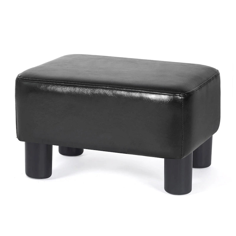 Petit Repose-Pieds Rectangulaire en Cuir PU Pouf Repose-Pieds Moderne