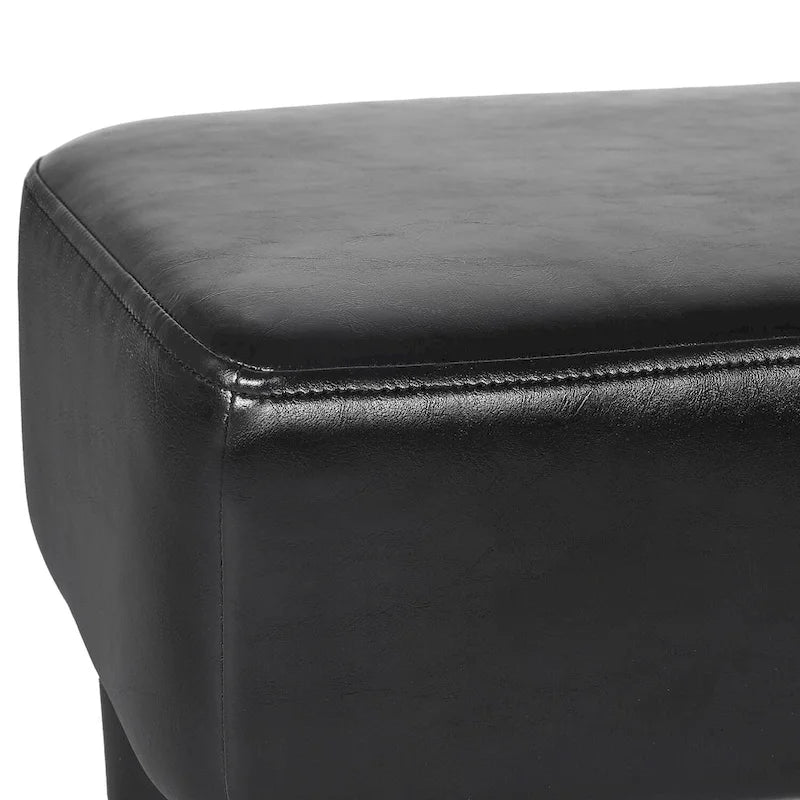 Petit Repose-Pieds Rectangulaire en Cuir PU Pouf Repose-Pieds Moderne