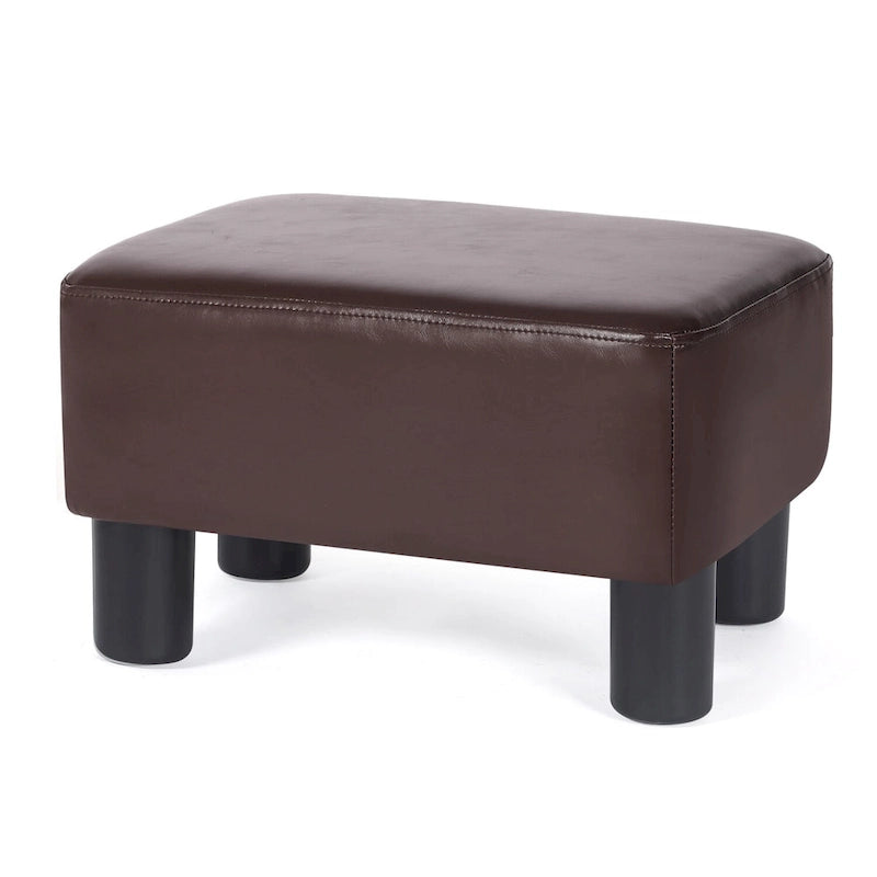 Petit Repose-Pieds Rectangulaire en Cuir PU Pouf Repose-Pieds Moderne
