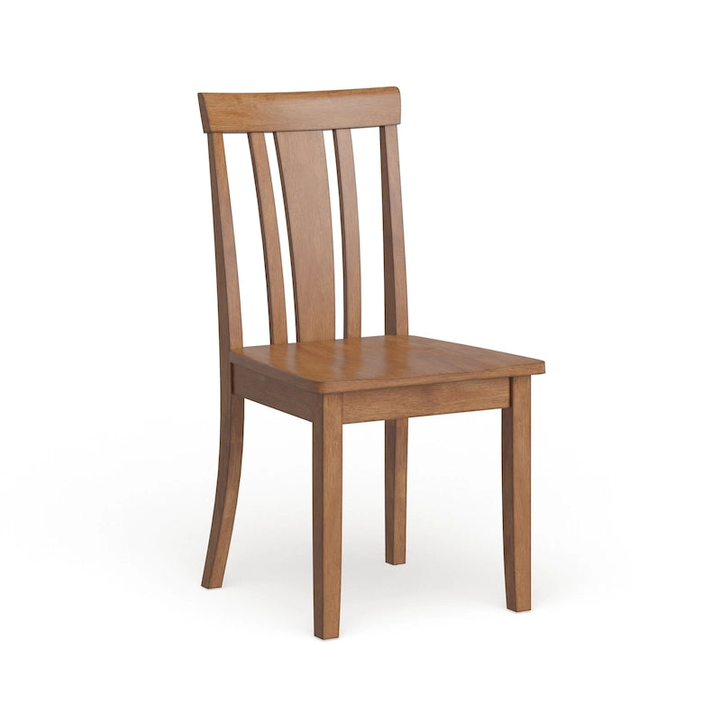 Chaises de salle à manger classiques en bois à dossier à lattes (lot de 2)