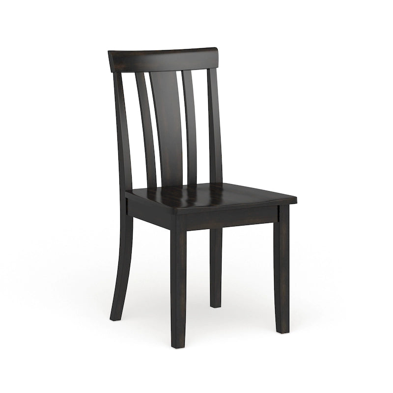 Chaises de salle à manger classiques en bois à dossier à lattes (lot de 2)