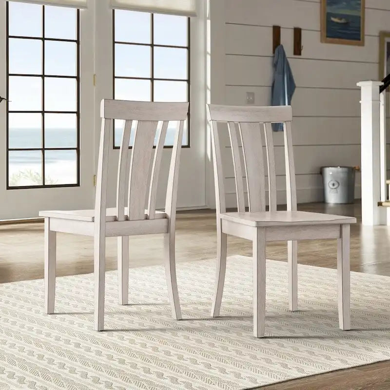 Chaises de salle à manger classiques en bois à dossier à lattes (lot de 2)