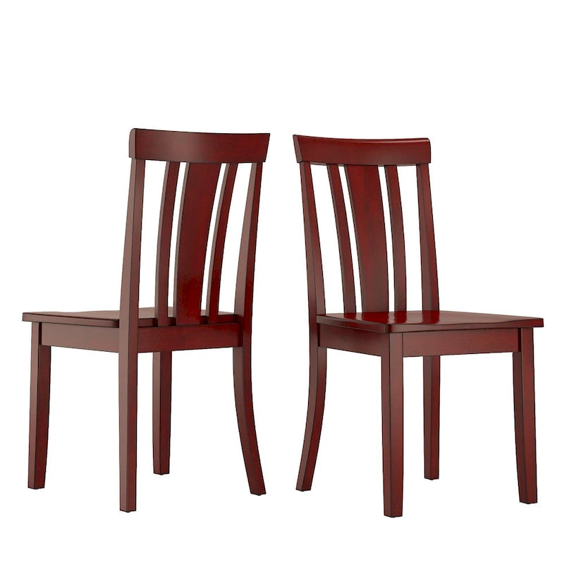 Chaises de salle à manger classiques en bois à dossier à lattes (lot de 2)