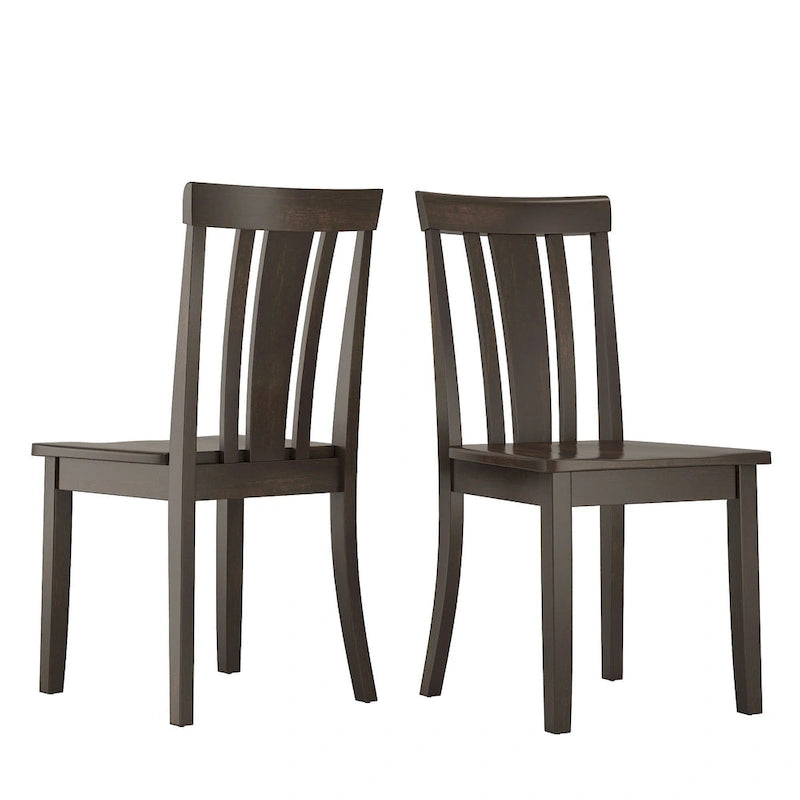 Chaises de salle à manger classiques en bois à dossier à lattes (lot de 2)