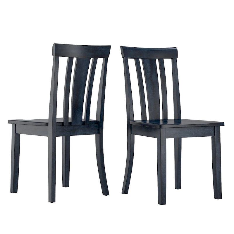 Chaises de salle à manger classiques en bois à dossier à lattes (lot de 2)