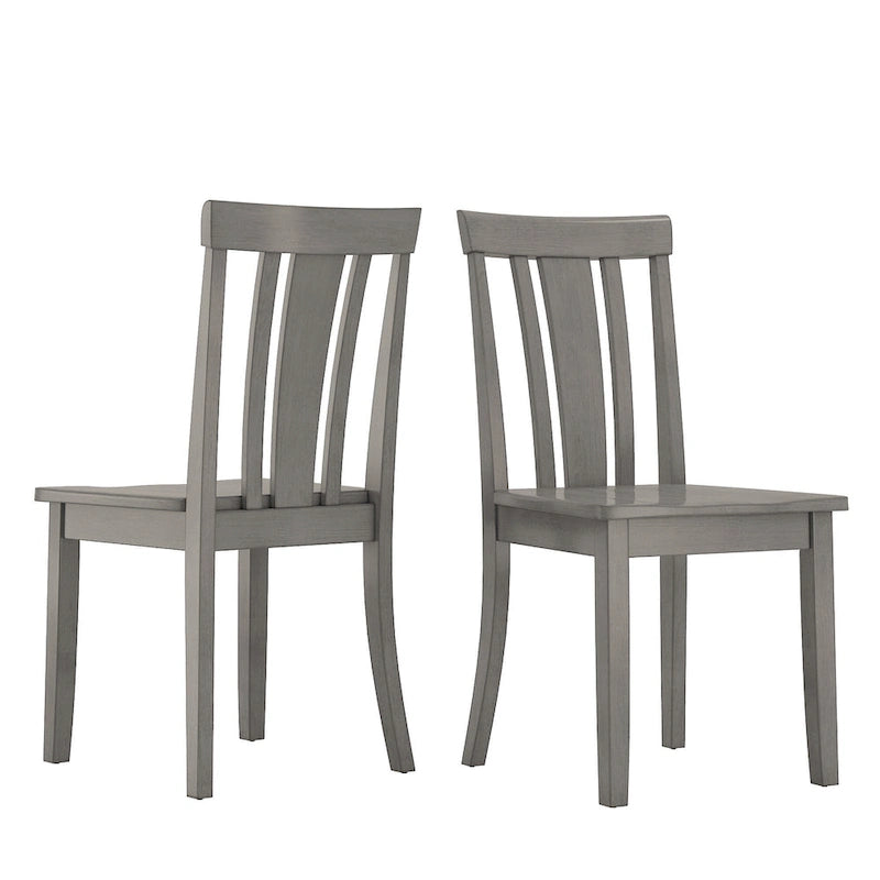 Chaises de salle à manger classiques en bois à dossier à lattes (lot de 2)