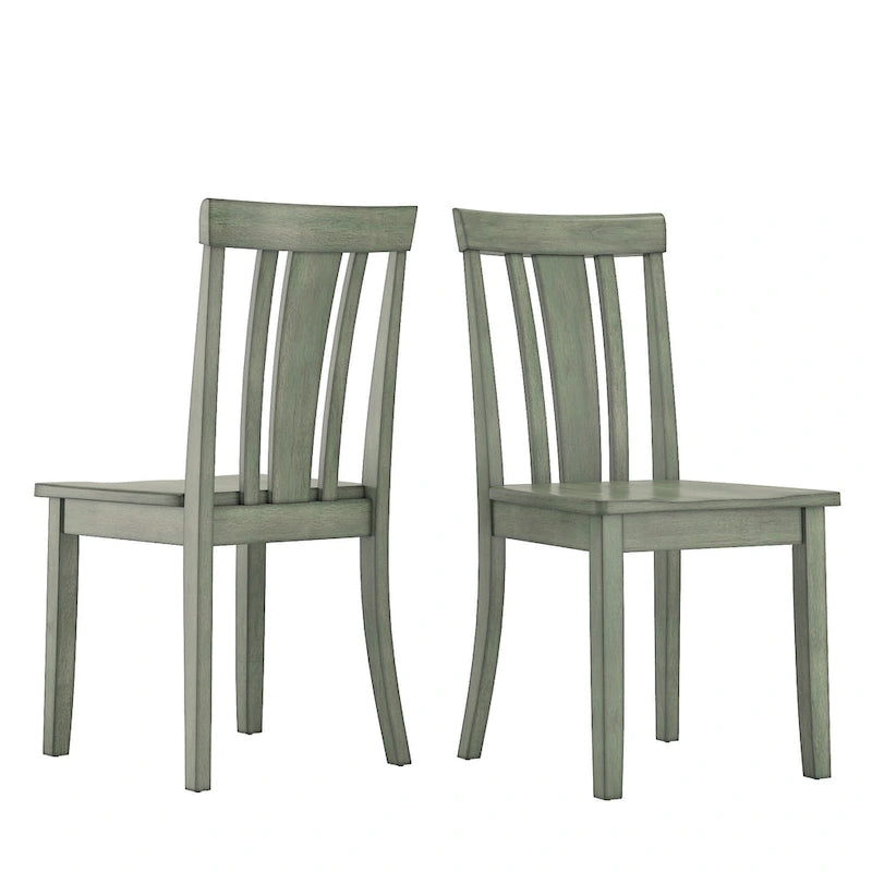 Chaises de salle à manger classiques en bois à dossier à lattes (lot de 2)