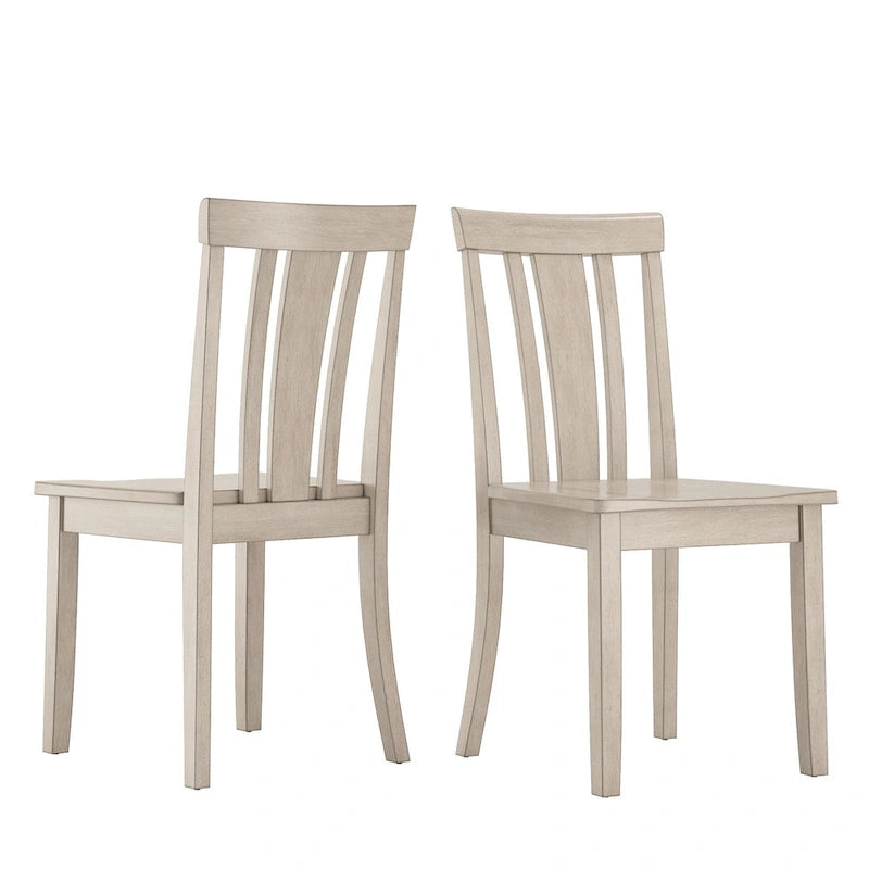 Chaises de salle à manger classiques en bois à dossier à lattes (lot de 2)