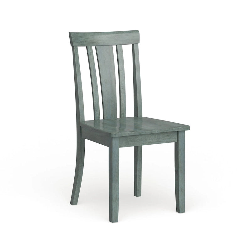 Chaises de salle à manger classiques en bois à dossier à lattes (lot de 2)