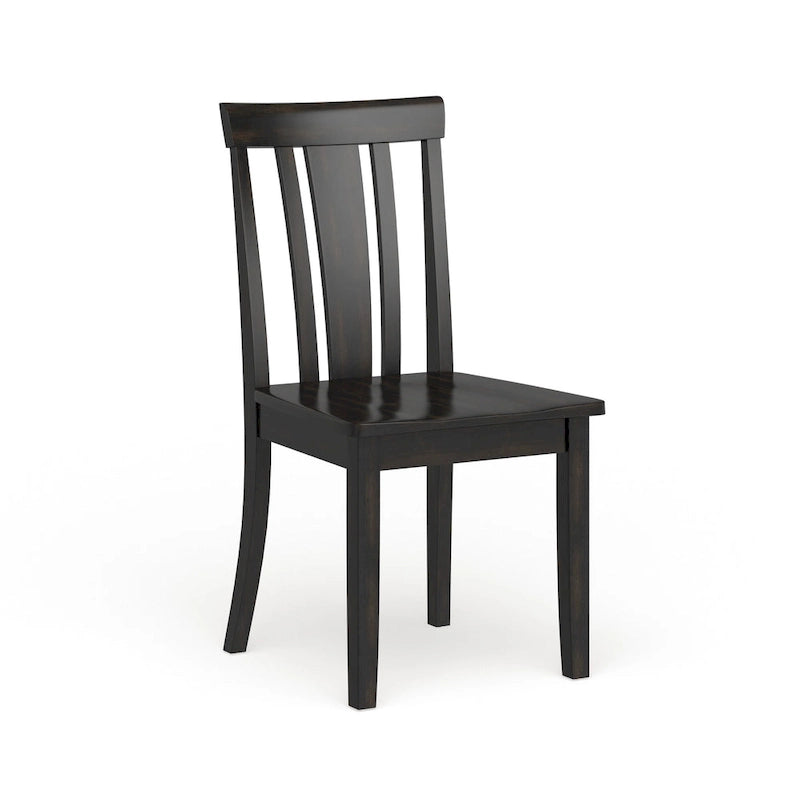 Chaises de salle à manger classiques en bois à dossier à lattes (lot de 2)