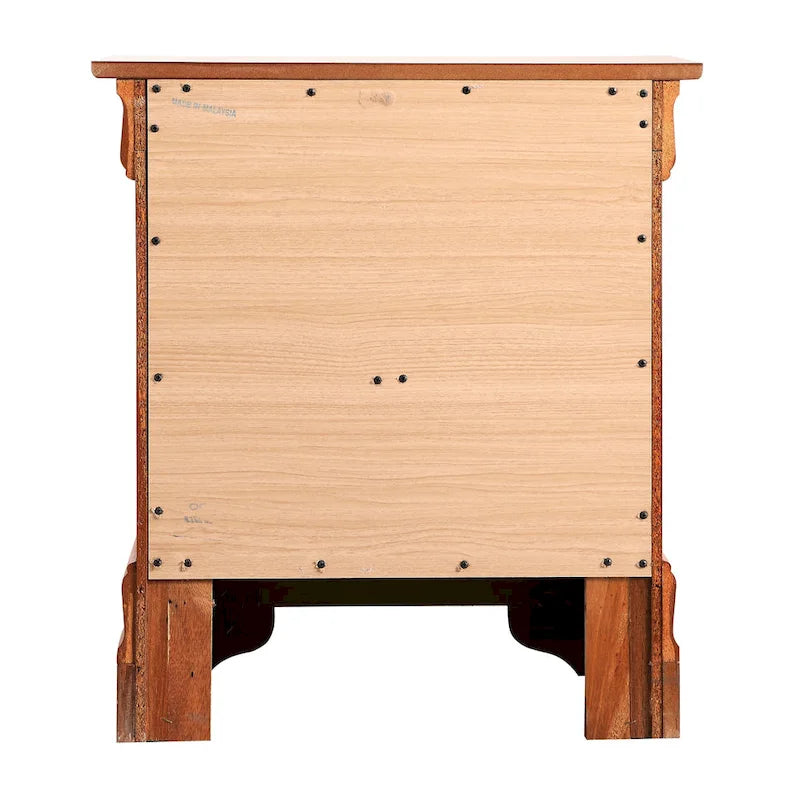 Table de chevet en bois à 2 tiroirs