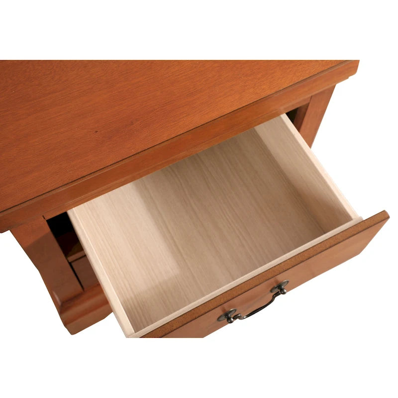 Table de chevet en bois à 2 tiroirs