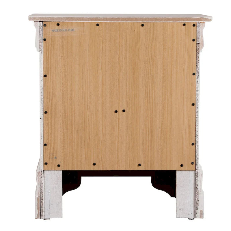 Table de chevet en bois à 2 tiroirs