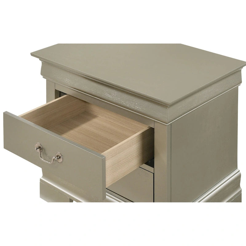 Table de chevet en bois à 2 tiroirs