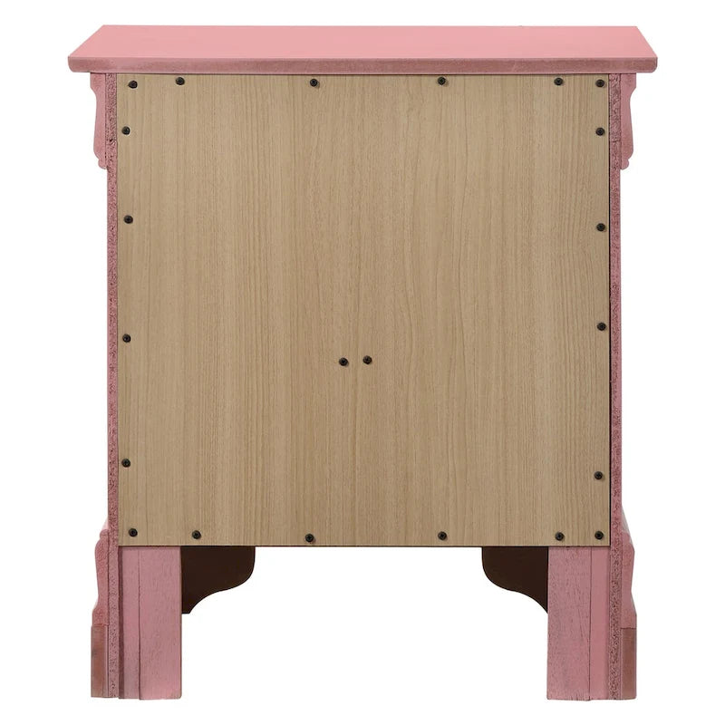 Table de chevet en bois à 2 tiroirs