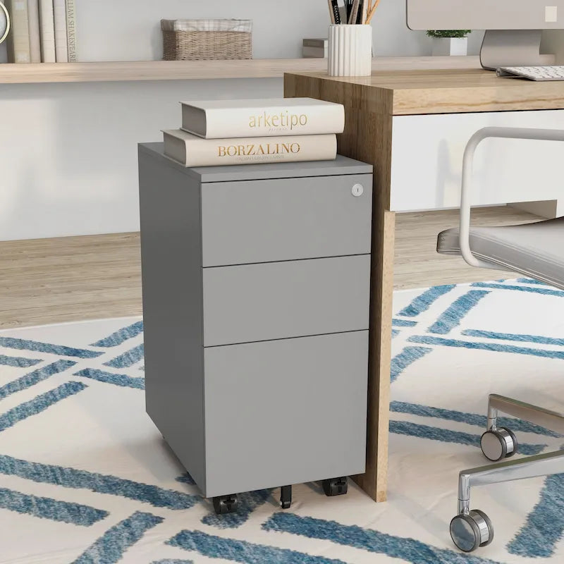 Classeur mobile à 3 tiroirs verrouillables Urban Metal Mat