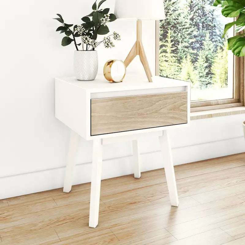 Table de chevet scandinave avec tiroir