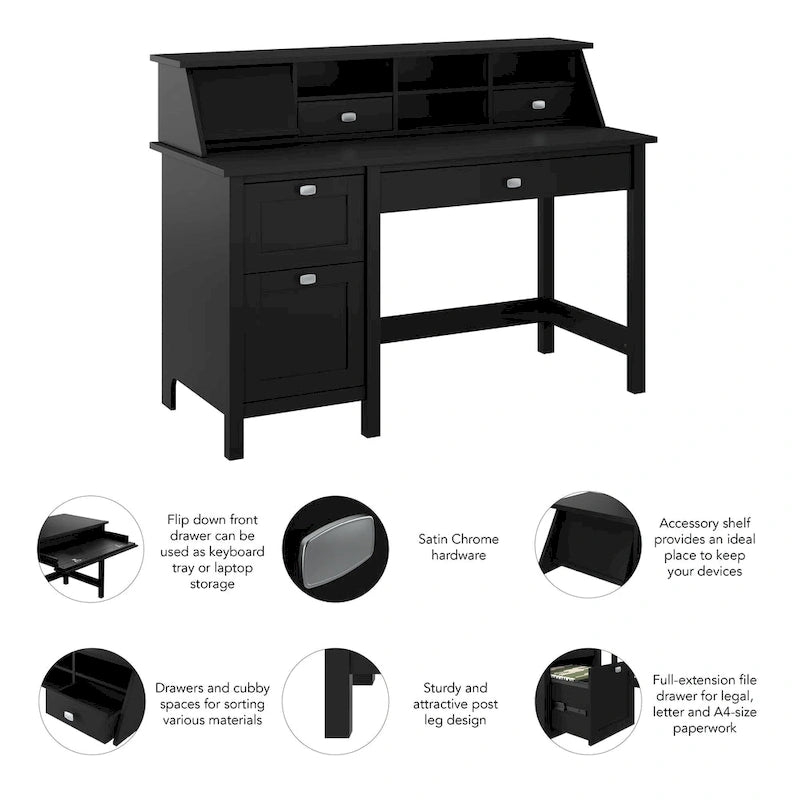 Bureau informatique de 54 po avec organisateur de bureau