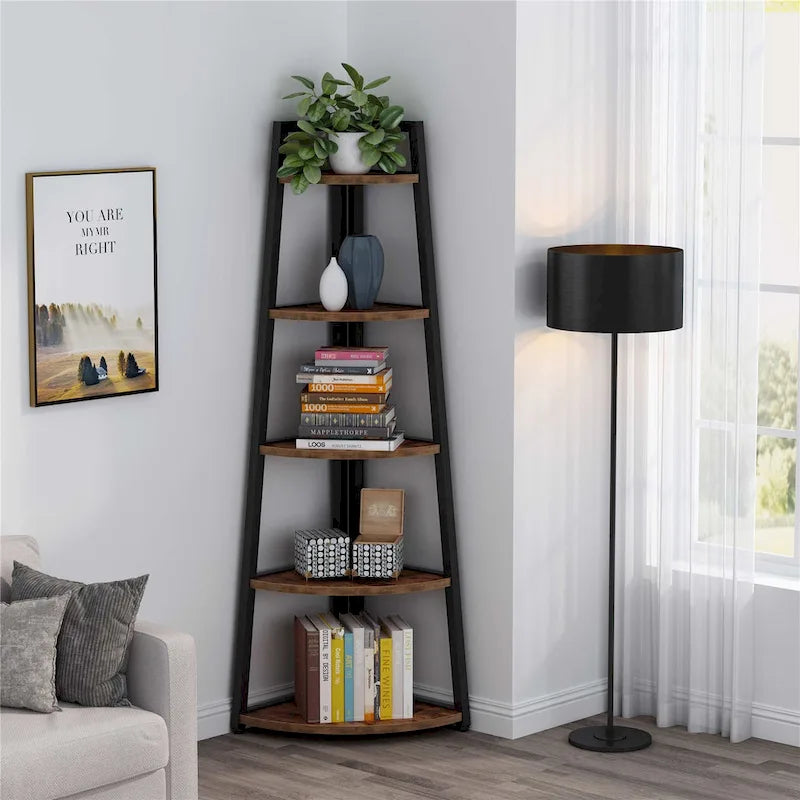 Étagère de rangement de salle de bain à 5 niveaux, meuble d'angle